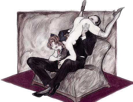 69 - soixante-neuf acrobatique - dessin des ann&eacute;es 30 