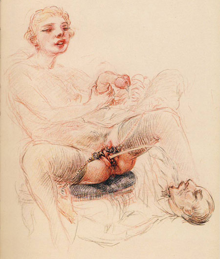 Clitoris empourpr&eacute;s - dessin anonyme 