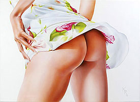 Christophe Kro - A fleurs de peau - huile sur toile Christophe Kro - A fleurs de peau - huile sur toile