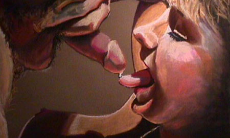 fellation - huile sur toile C. L. Wilson