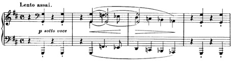 d&eacute;but de la sonate en Si mineur de Liszt