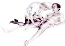 infirmi&egrave;re et patient - dessin &eacute;rotique anonyme  