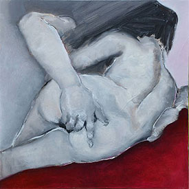 L_Arr&ecirc;t - huile sur toile - Florence Roussilhe