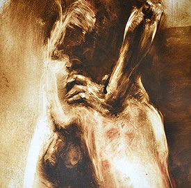 Nocturne 5 - monotype de Danielle Burgart - d&eacute;tail