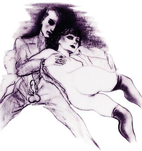 Femme mûre et jeune homme - dessin de A1 Femme mûre et jeune homme - dessin de A1
