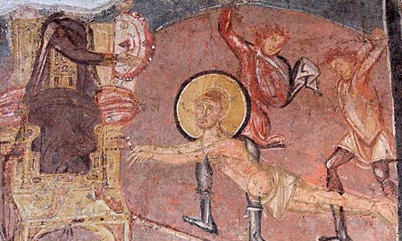 Flagellation de Saint Erasme -Fresque byzantine - milieu du VIIIe si&egrave;cle 