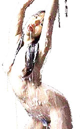 femme encha&icirc;n&eacute;e et inond&eacute;e de sperme 
