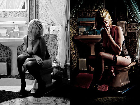 femme sur le bidet - photos &copy; Jean-Fabien