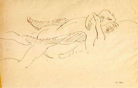 Albert Marquet - L'&eacute;treinte - Encre - 26 x 17 cm 