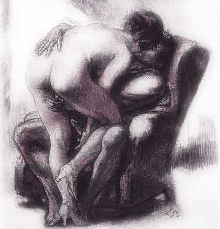 femme debout masturb&eacute;e et masturbant 