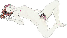 Masturbation f&eacute;minine - dessin de Mario Tauzin