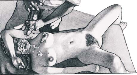 Bukkake - dessin &eacute;rotique Parris Quinn - Ombre & Lumi&egrave;re 3+4 
