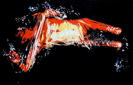Philfri - s&eacute;rie Les Chrysalides - Chrysalide 2 - huile sur toile 116 x81 