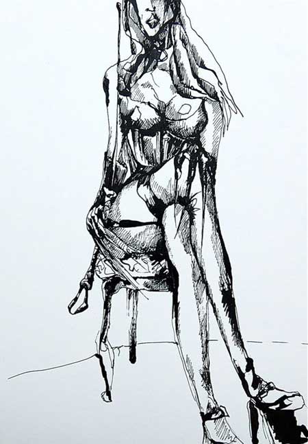 Philfri peintre f&eacute;tichiste encre
