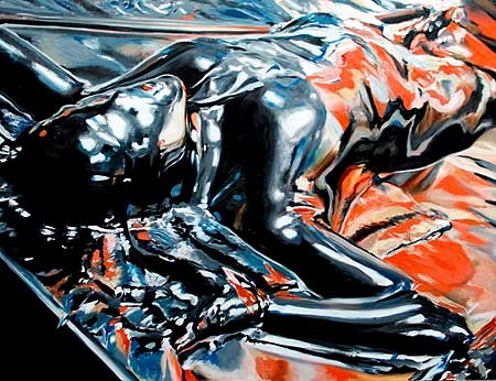 Philfri - s&eacute;rie In Utero 2012 - In Utero 1 - huile sur toile 116 x 89 