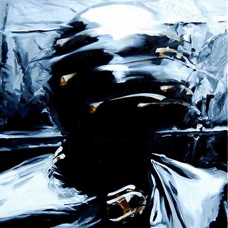Philfri - s&eacute;rie Les Masques 2011 - Masque 12 - huile sur toile 60 x 60