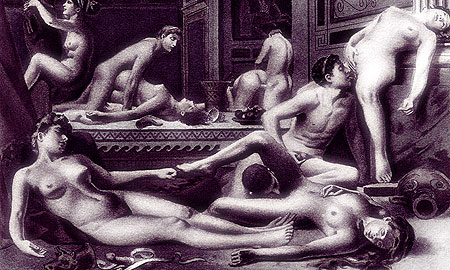 E-H Avril - Orgie et gode-ceinture dans l'Antiquit&eacute;